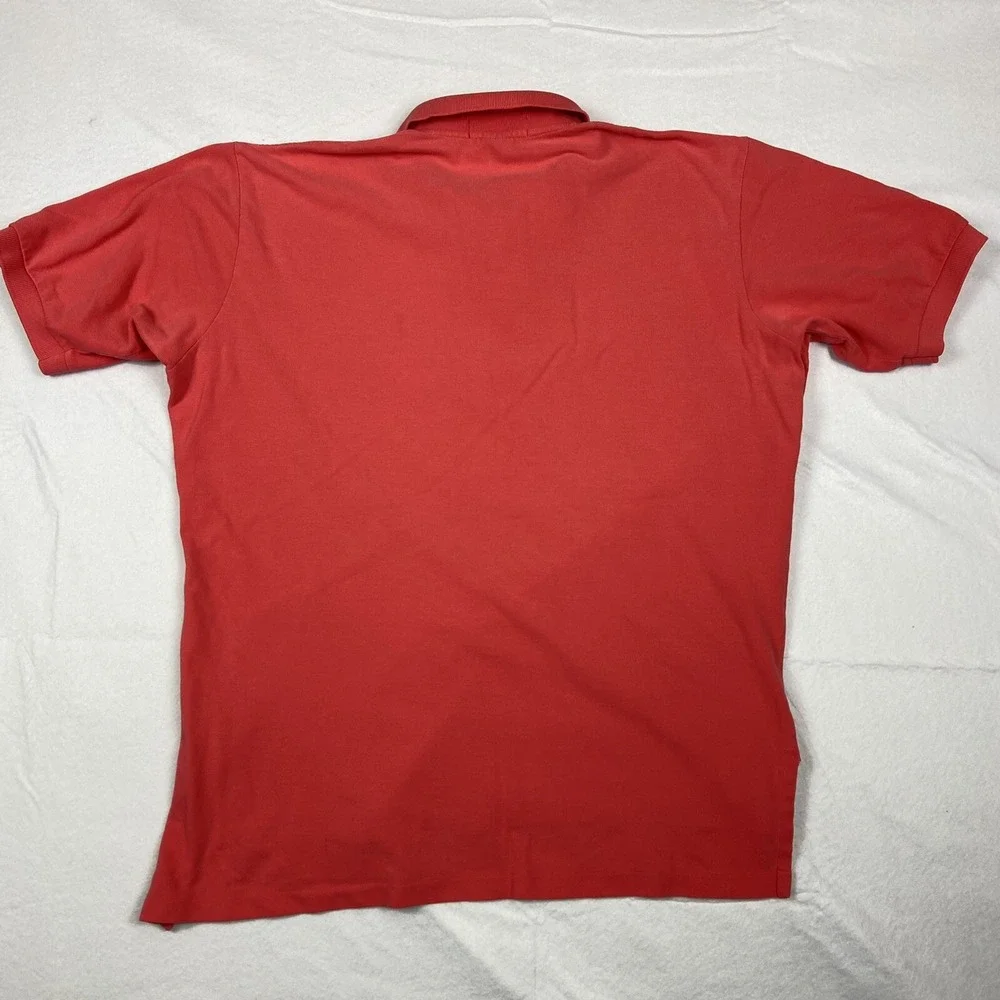 VTG Polo Ralph Lauren Polo Shirt Red Cotton Short Sleeve Blue‎ Pony Men SIze XL